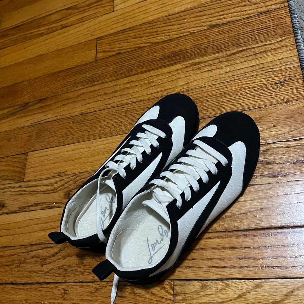 Luxe Black and White Women's Sneakers